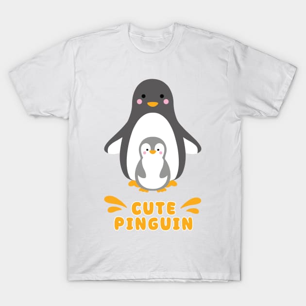 Baby Penguin And Mom T-Shirt by Aldrvnd